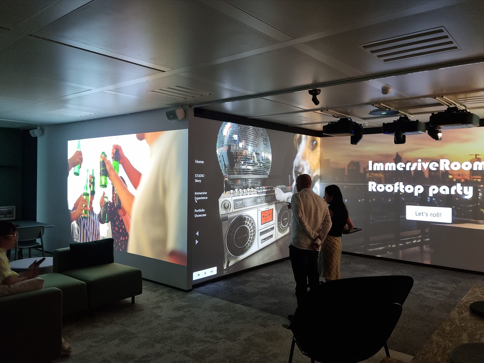 Immersive room tijdens een live demo