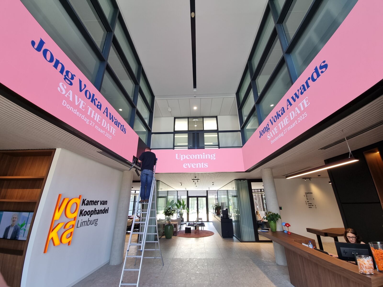 Digital signage installatie bij Voka Limburg